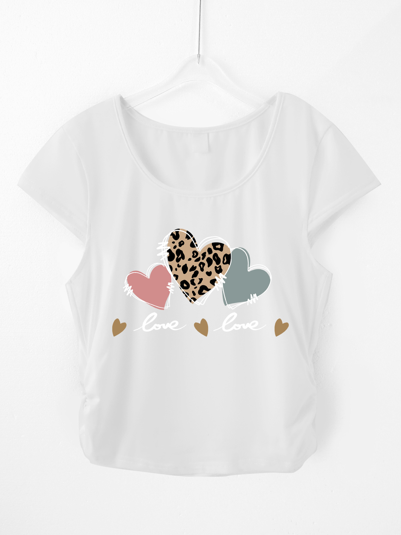 하트 패턴 - 흰색 티셔츠