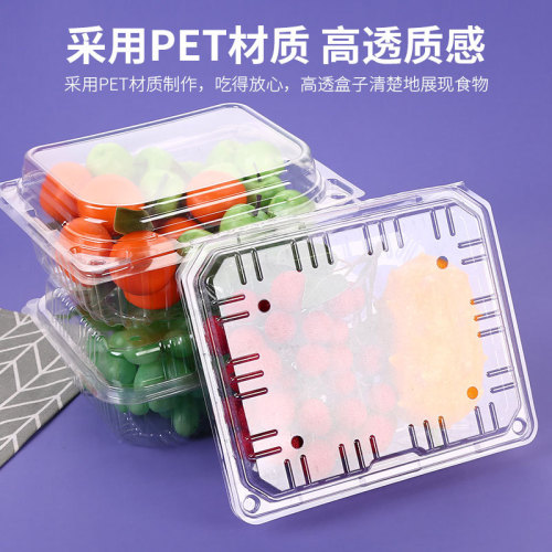 Transparent Fresh Fruit Cutting Tray, Supermarket Strawberry & Produce Box, Plastic Container, Disposable Fruit Packaging Box