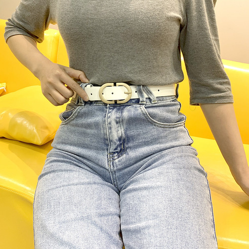 Trendy and fashionable PU belt for women ins style simple matching jeans with decorative overalls for men and women