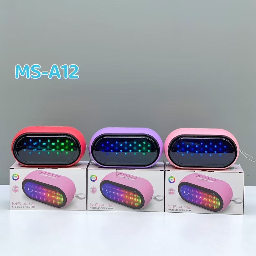 Transfronterizo MS-A12 altavoz Bluetooth de escritorio compacto portátil TWS sonido cool iluminación altavoz de tarjeta al aire libre