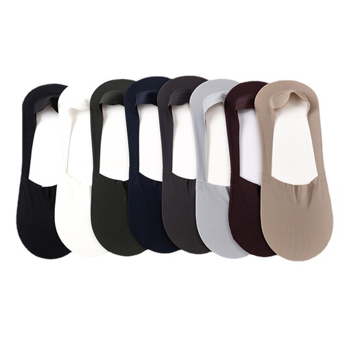 Socks men's summer thin breathable men's ice silk boat socks silicone non-slip invisible socks any cut deodorant short tide socks
