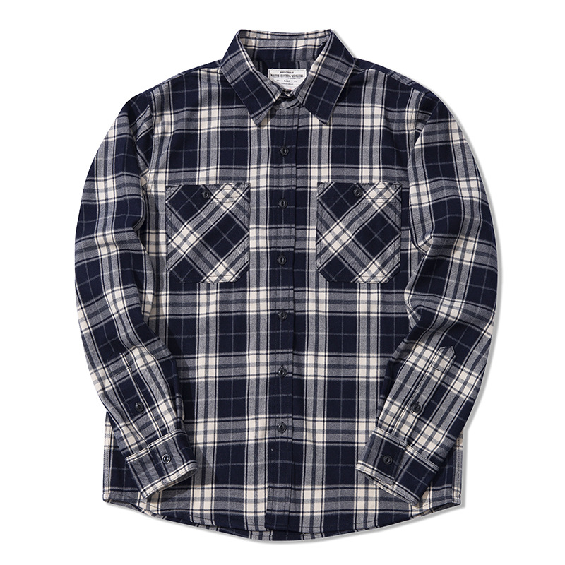 Otoño e Invierno nuevo top casual grueso camisa a cuadros ameikaji camisa de manga larga de los hombres