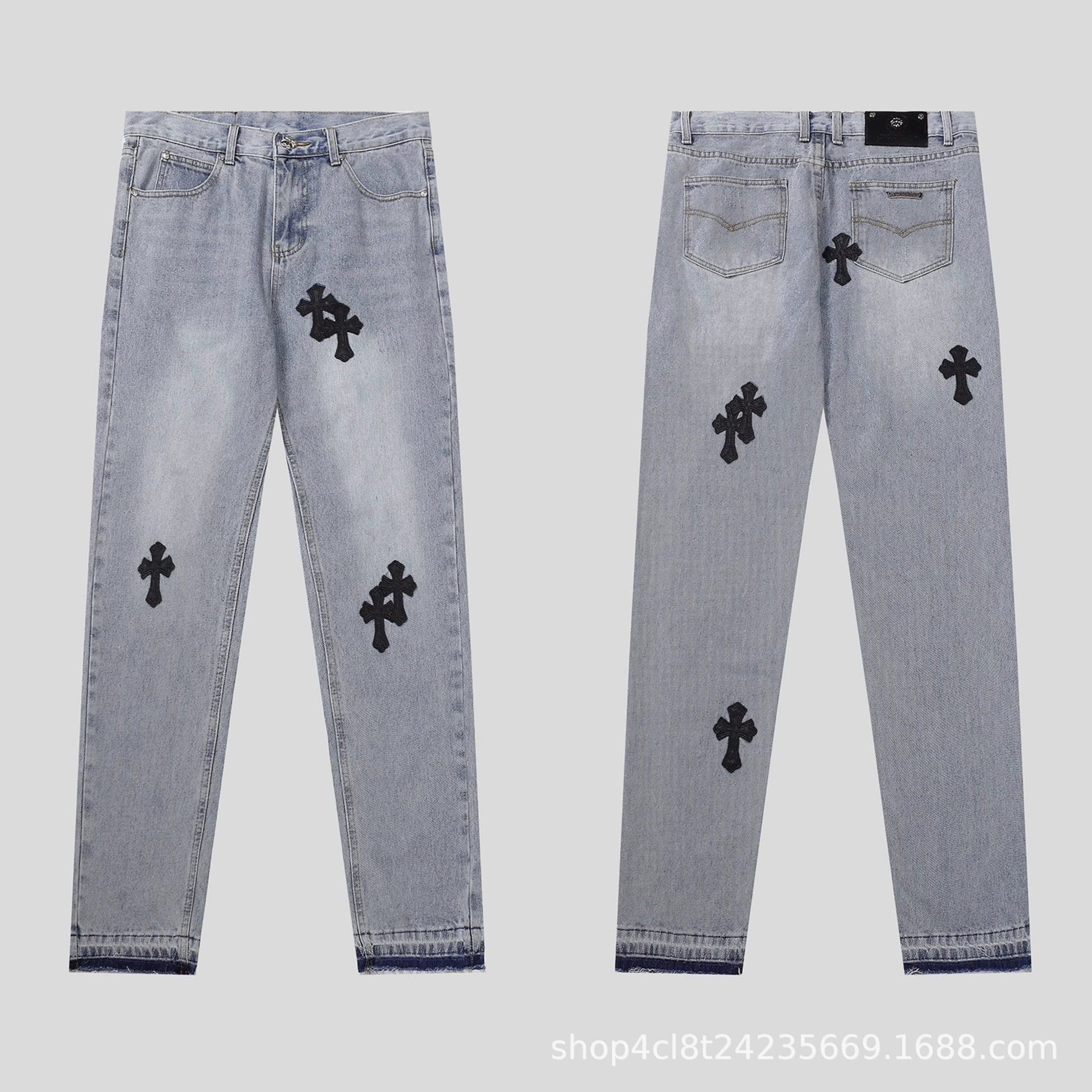 Джинсы из денима для любимой, с вышивкой, oversize, оптовая продажа
