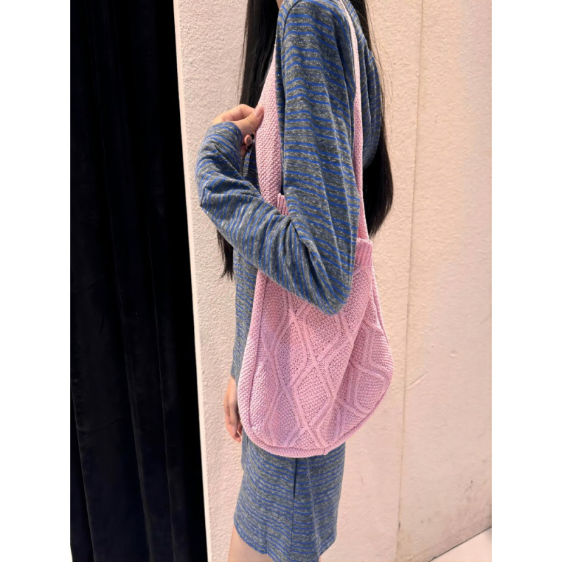 Nuevo bolso de punto 2025 bolso de punto sólido bolso tote bolso de torsión bolso retro bolso de mujer bolso de punto de marea bolso de punto bolso de punto image 5