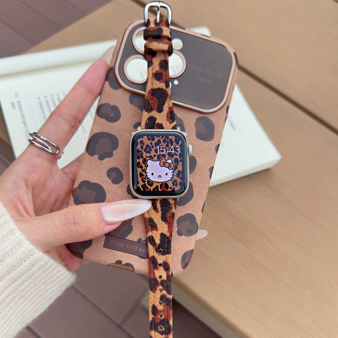 Leopard Print Fur Leather Iwatch Strap For Apple Watch Apple watchs87 Creative Personality Women