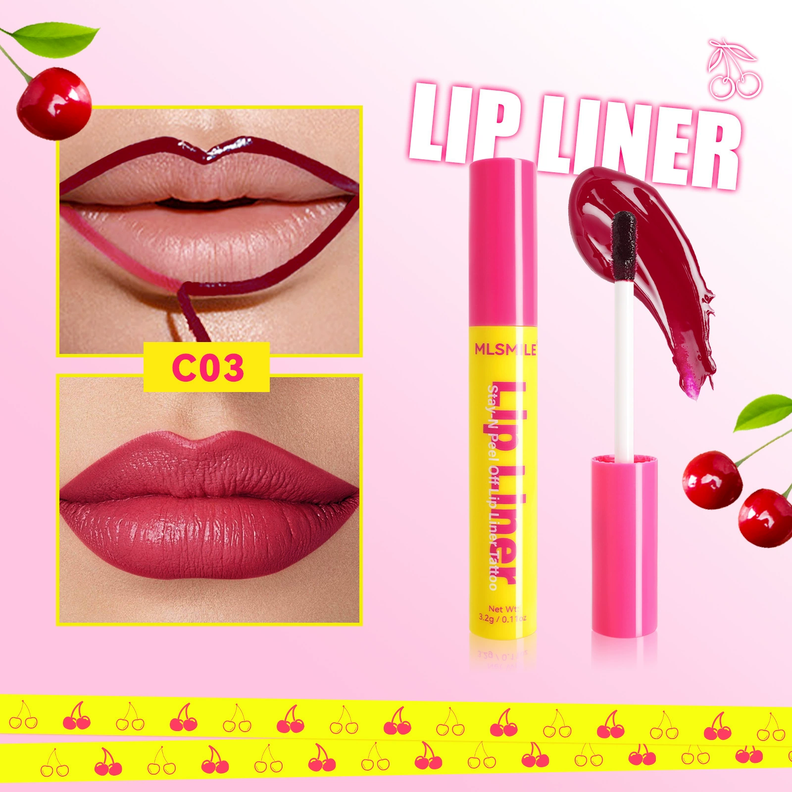MLSMILE (Cross-border trading), съемный водостойкий карандаш для губ, помада, блеск для губ, 6 цветов, не тускнеет