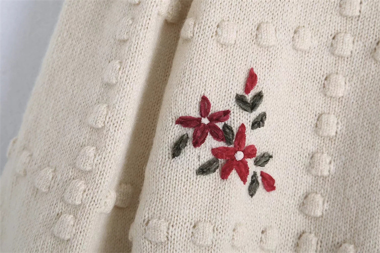 flower embroidery round neck sweater NSYJN118472