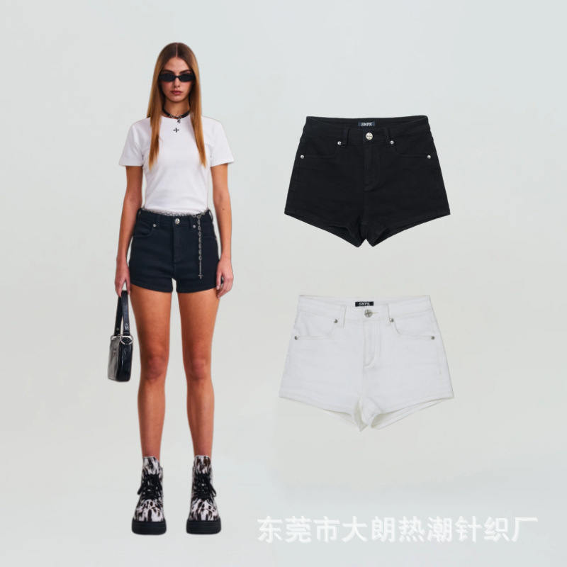 Smfk Cross Classic Dance Group Denim Shorts High Waist Elastic Washed Shorts Hot Girl Hot Pants Smfk Cross Classic Dance Group Denim Shorts High Waist Elastic Washed Shorts Hot Girl Hot Pants