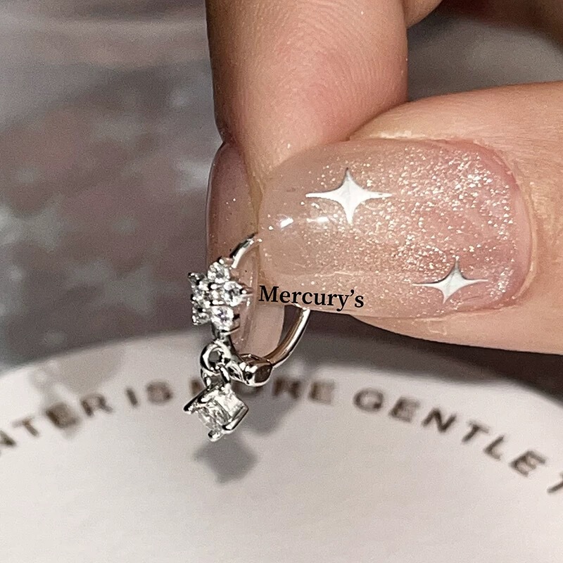 Mercurys 冷たい梅のスーパーフラッシュペンダントイヤリング絶妙なミニイヤリング耳骨リング甘くて新鮮なフラッシュジルコニウムイヤリング|undefined