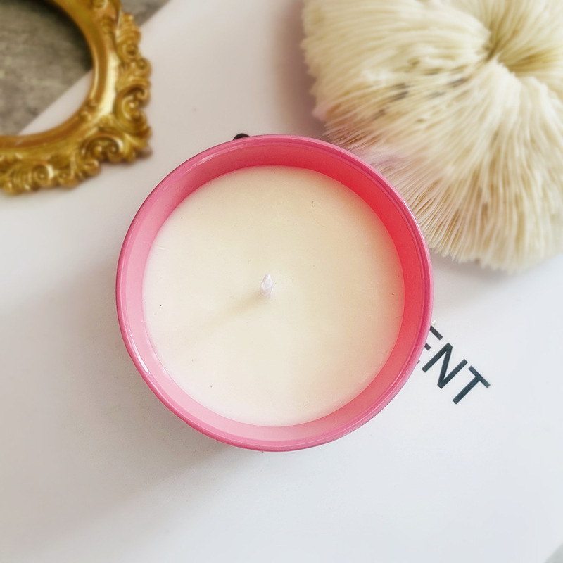 Cristal de piedra seca flor forma aromaterapia vela de soja cera ceremonia de la boda colorida vela taza caja de regalo con regalo de mano