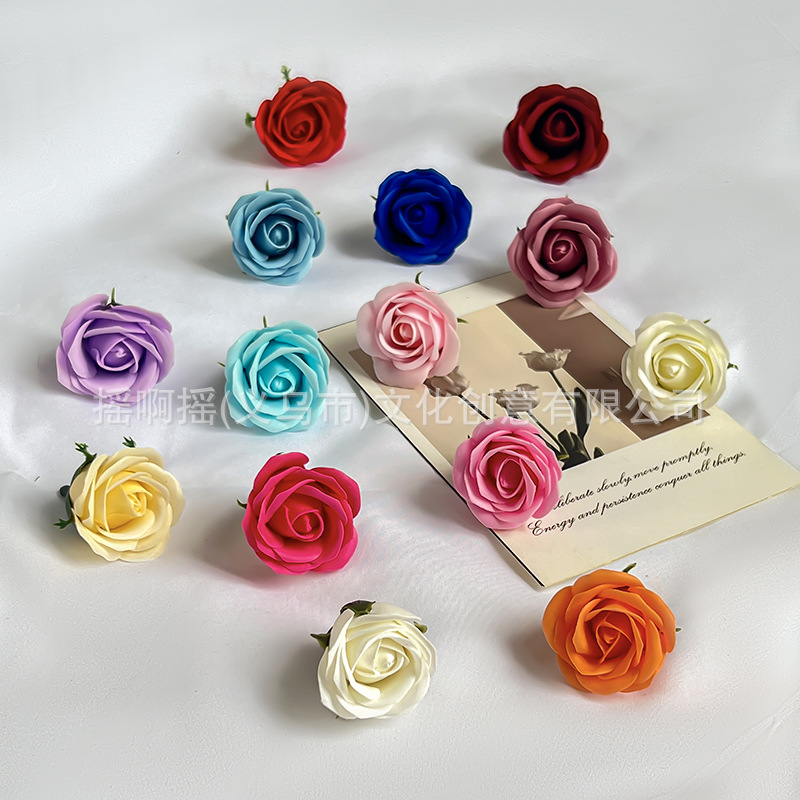Venta directa de fábrica mini pulgares cabeza de flor diy productos semiacabados flor de jabón cabeza de rosa regalo de flor de jabón al por mayor