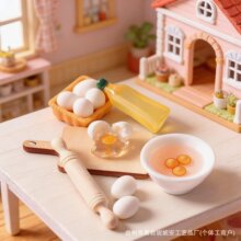 Dollhouse娃娃屋微缩厨房食玩擀面杖蛋碗橄榄油工具 模型拍摄道具