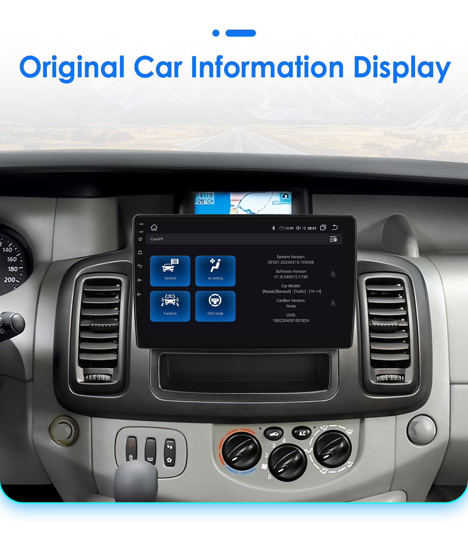 Suitable for 10-14 Renault Trafic Opel Vivaro Car Android Large Screen Navigation Gps All-In-One Machine