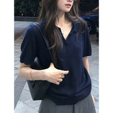 2026书卷气羊毛老钱风polo领极简清爽气质针织衫女春