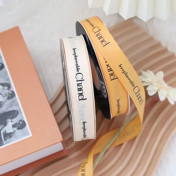 Chanel estilo inglés costilla cinta flores regalo cinta DIY regalo decoración cinta pastel embalaje cinta ramo cinta