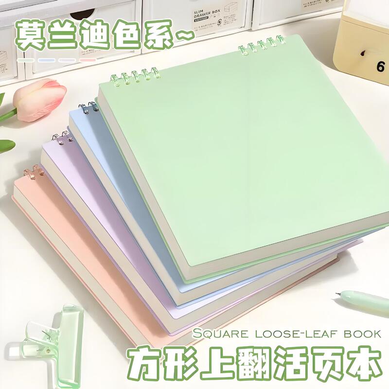 Square Loose-Leaf Notebook, High-Value Notebook, Retro Flip-Up Loose-Leaf Notebook, Removable Mesh Blank Square Loose-Leaf Notebook, High-Value Notebook, Retro Flip-Up Loose-Leaf Notebook, Removable Mesh Blank