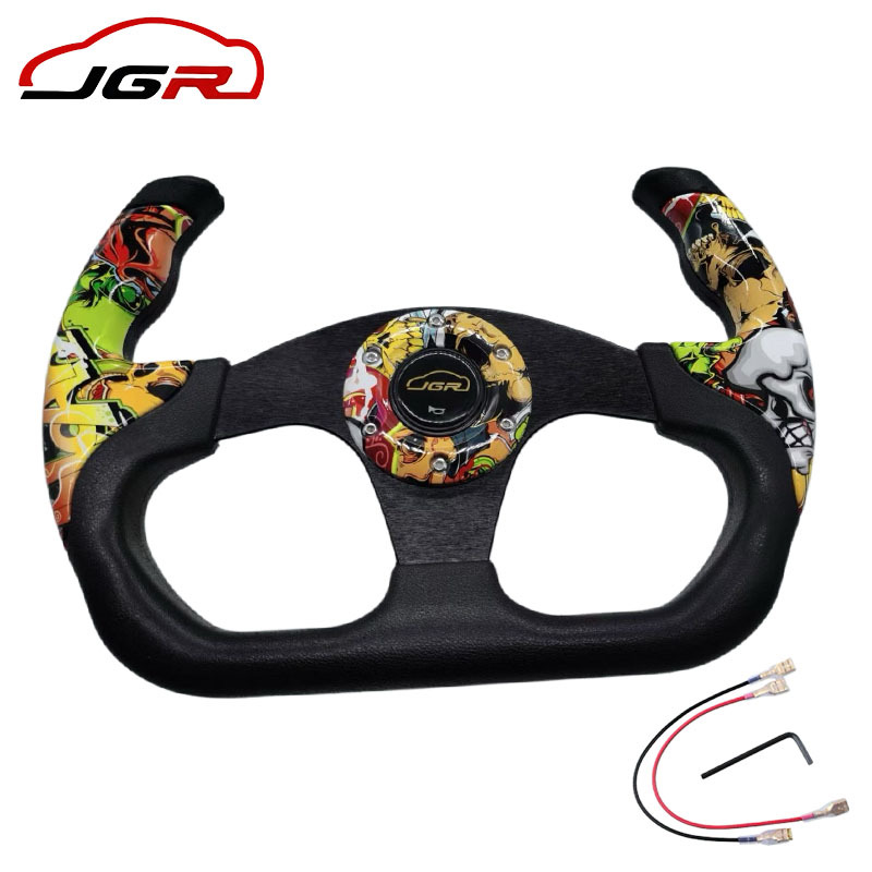 Cross-border car modification steering wheel 13inch steering wheel for go-karts, ATVs, racing games, graffiti steering wheel