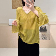 南油批发2025年秋季新款真丝丝绒波点烧花吊烂色面料休闲上衣衬衫