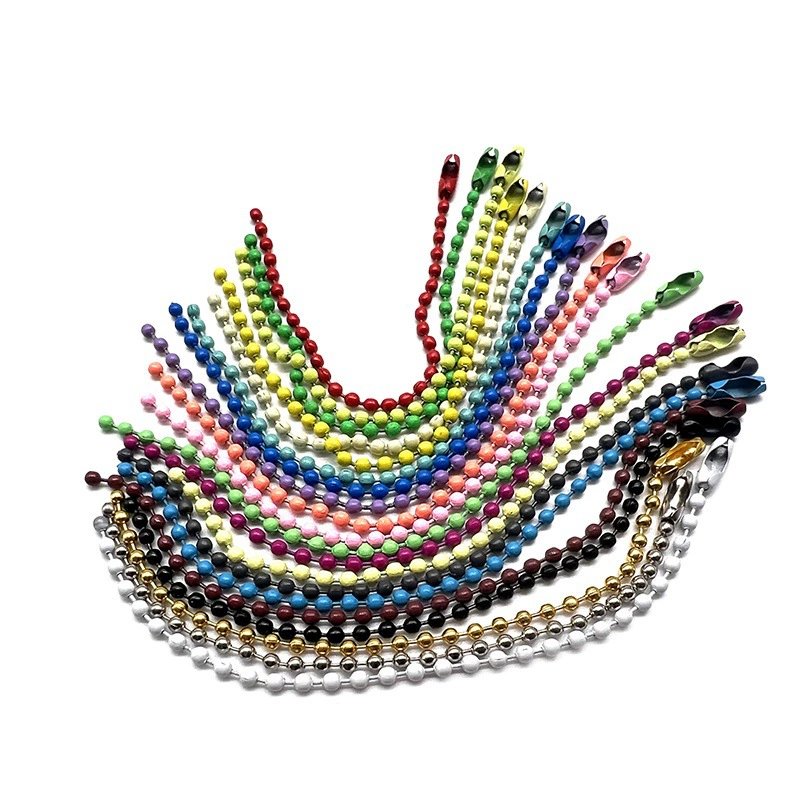 Производитель в наличии цветная цепочка из бисера металлическая цепь GU Chuck цепь краска бирка цепь DIY ювелирные изделия брелок аксессуары