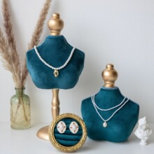 跨境半胸模特饰品展示架项链饰品收纳现货北欧包布模特摆摊收纳