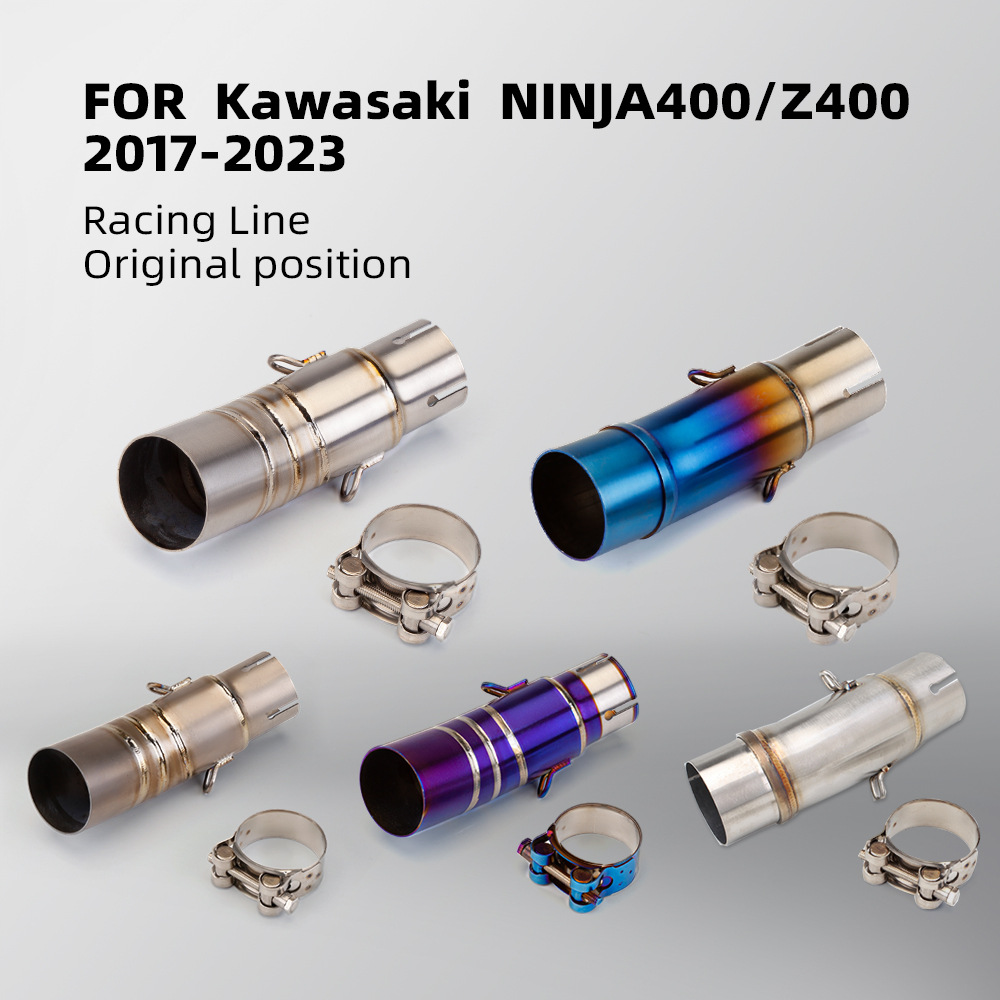 Suitable for Kawasaki Ninja 400 Ninja400 Modified Mid-Section Exhaust Pipe Z400 Titanium Alloy Mid-Section