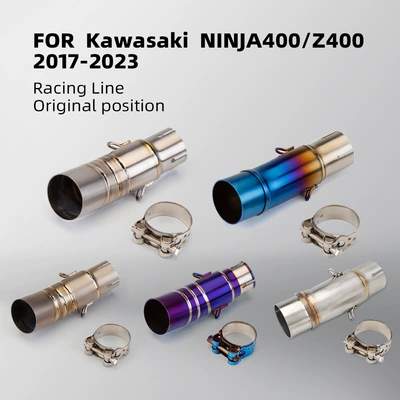 Suitable for Kawasaki Ninja 400 Ninja400 Modified Mid-Section Exhaust Pipe Z400 Titanium Alloy Mid-Section