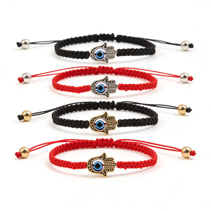 Popular Creative and Unique Design Bracelet with Evil Eye and Palm Woven String Accessories, Wholesale with Individual Packaging Popular Creative and Unique Design Bracelet with Evil Eye and Palm Woven String Accessories, Wholesale with Individual Packaging