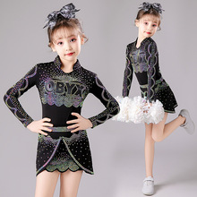 儿童啦啦操演出服长袖新款女童拉拉队表演服舞蹈服竞技赛比赛服