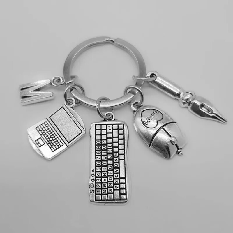 Keyboard Computer Mouse Pen 26 Letters Computer Engineer Keychain It Industry Commemorative Jewelry Keyboard Computer Mouse Pen 26 Letters Computer Engineer Keychain It Industry Commemorative Jewelry