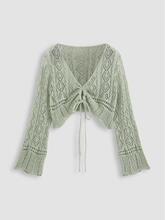 Y 72272 V-Neck Hollow Sun Protection Cardigan V �I�U�շ����_