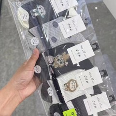 女运动点纱灰色系秋冬女中筒袜格雷系羽毛纱可爱卡通立体学生棉袜