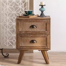 复古实木小型卧室床头柜网红简易创意窄迷你抽屉式收纳储物小柜子