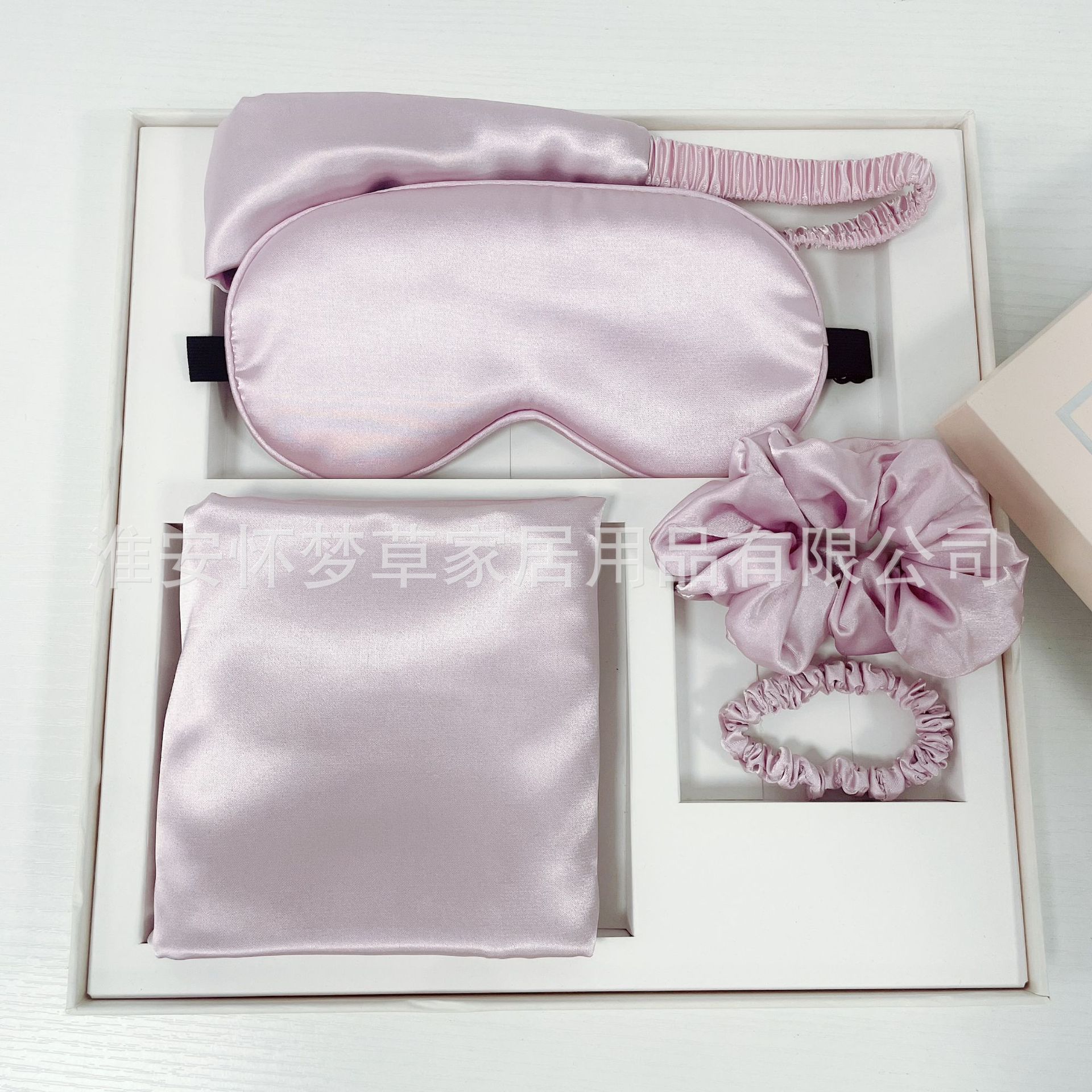 Conjunto de cinco piezas de tortuga púrpura (el mismo color ajustable banda de ojos + banda de pelo + funda de almohada + anillo de pelo + anillo de pelo fino)