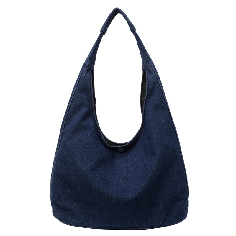 Bolso de mezclilla para mujer 2024 nuevo estilo estilo occidental bolso grande portátil de moda estilo perezoso casual todo fósforo bolso de axila de un solo hombro