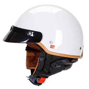 Dot Certified Retro Half Helmet with Brim and Detachable Scarf Motorcycle Helmet Electric Vehicle Helmet