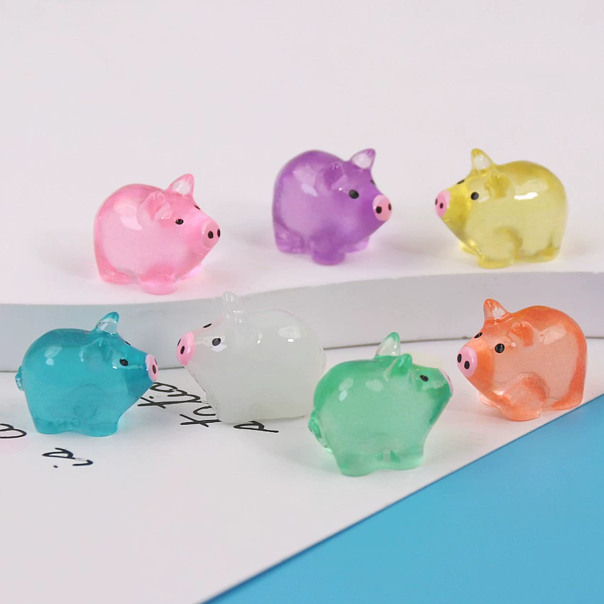 Светящийся 7 цветов трехмерный милый поросенок украшения