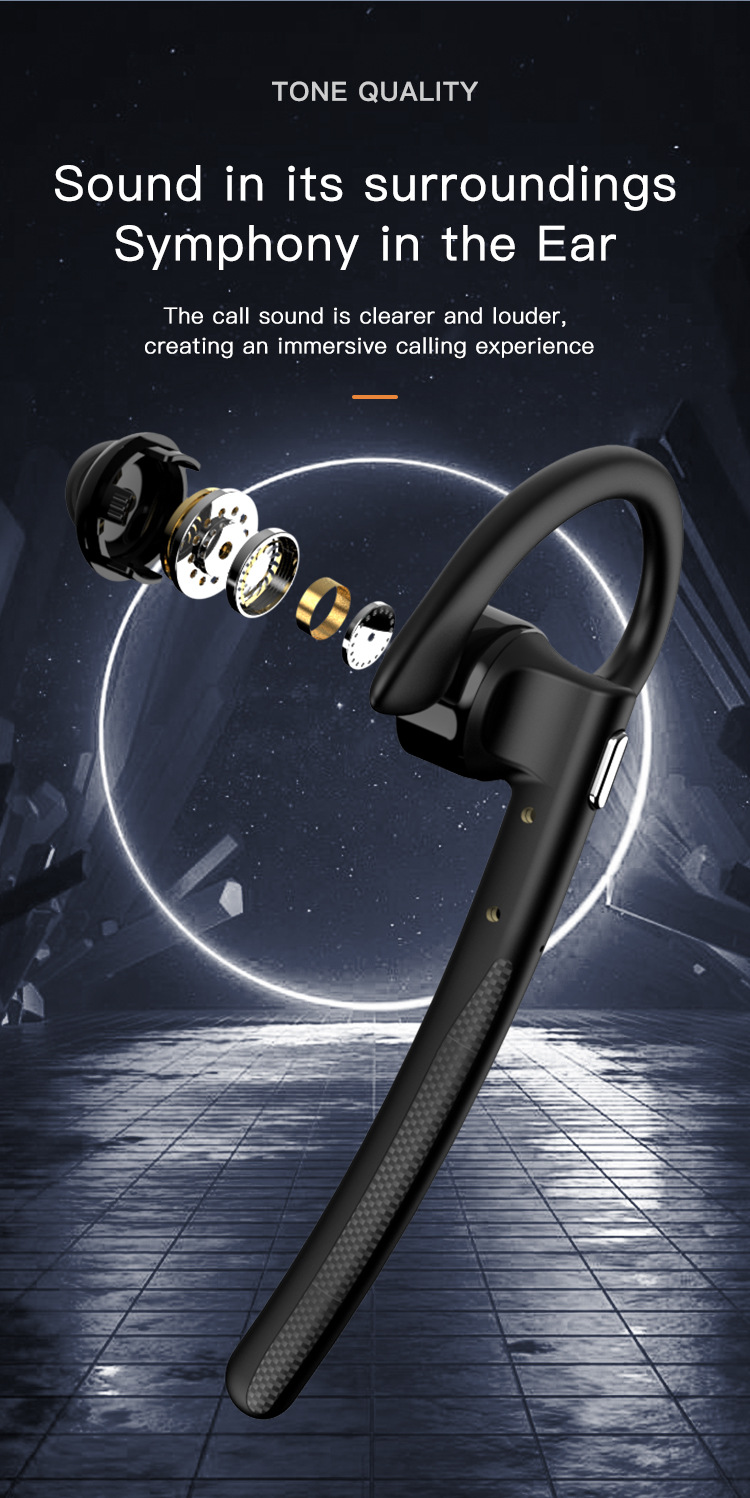 Wireless Bluetooth Hook-on Earphone Business Style With Case_voghion.com