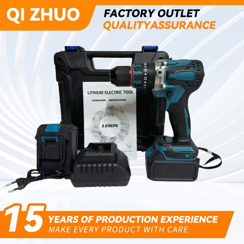 跨境款13mm无刷锂电钻冲击钻充电式电钻大扭力多功能手电钻