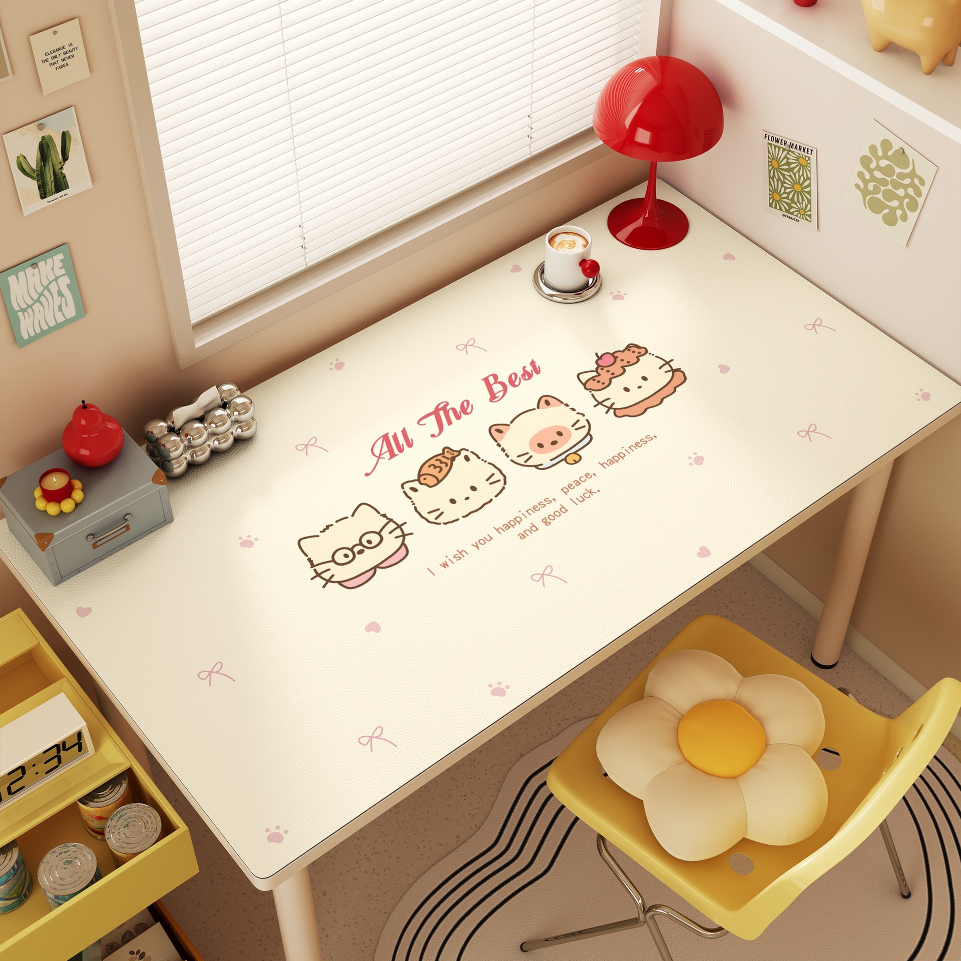 Children's Special Writing Desk Cartoon Student Study Desk Mat Waterproof and Oil-Proof Tablecloth Computer Desktop Protection Mat
