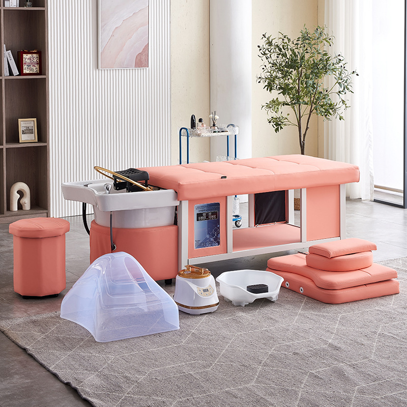 Cama de tratamiento de cabello de estilo tailandés con calentador de agua para salón de belleza especial de peluquería y fumigación de circulación de agua
