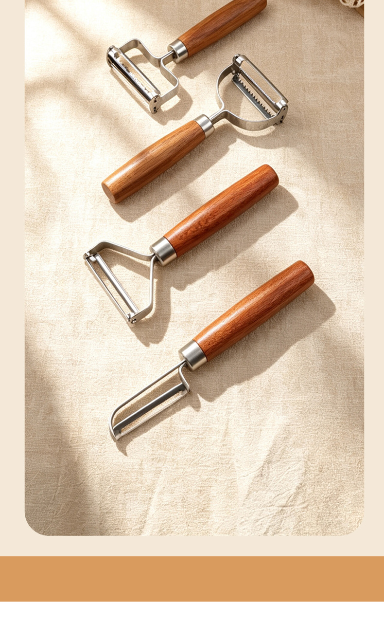 Xiangsi Wood Stainless Steel Peeler Grater Fruit Potato Vegetable Paring Knife Practical Kitchen Tool Gourd Scraper