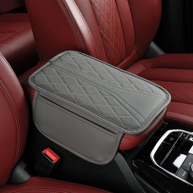 Car Center Console Armrest Box Pad, Widened and Thickened Leather Armrest Storage Box Pad, Universal Car Storage Bag, Multifunctional