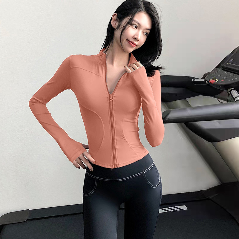 Quick-drying Stand-up Neck Yoga Clothes, Slim And Thin Waist Sports Tops, Fitness Clothes For Women_desvips.com