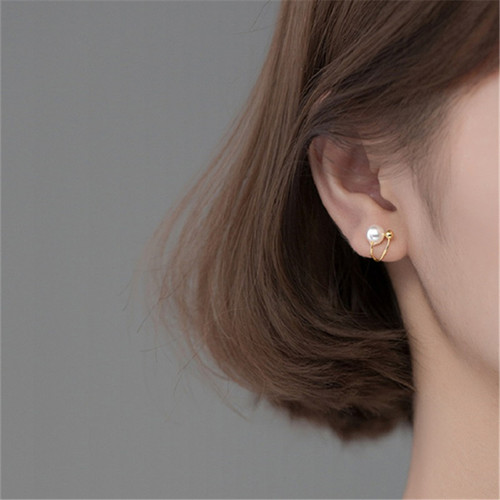 Pearl ear clip braided ear jewelry ins niche design ear stud ear bone clip without piercing high-end sense wholesale