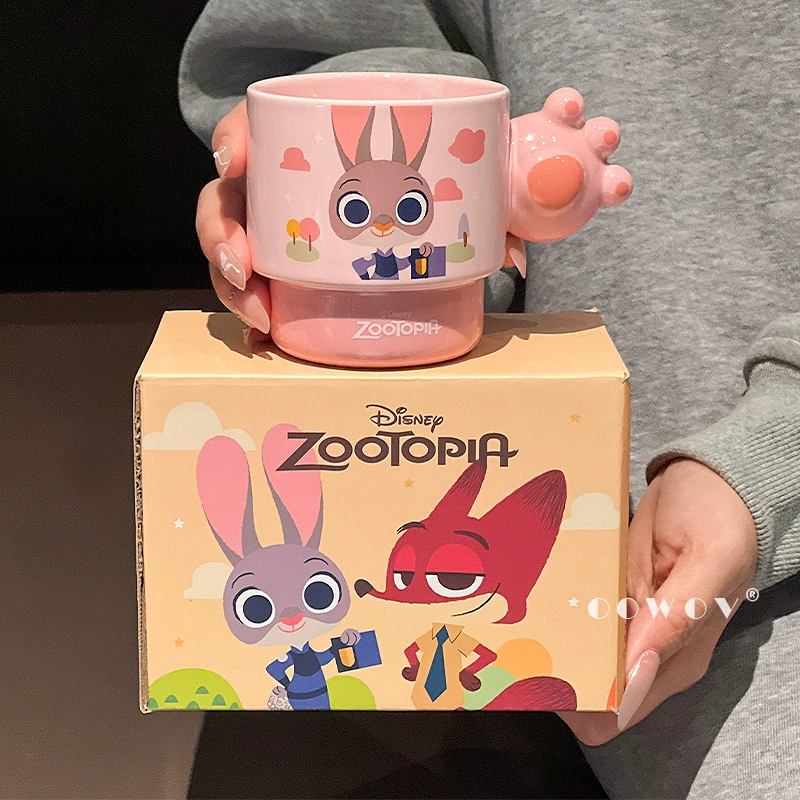 Кружка (Zootopia) набор из 4 керамических чашек, 300 мл каждая, подарочная коробка с Джуди и Ником