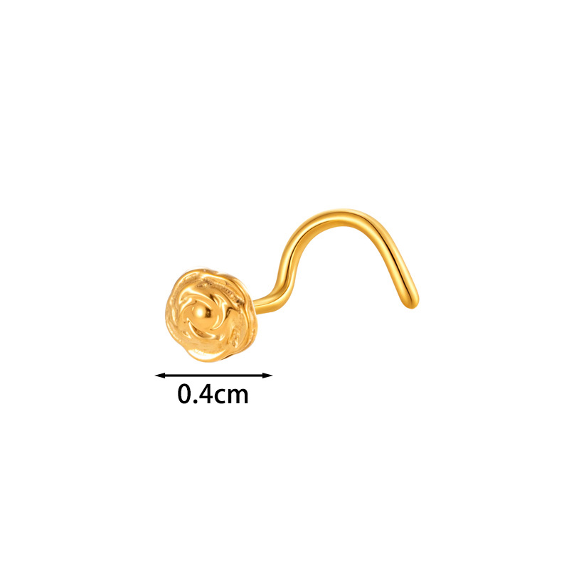 G23/F136 Titanium Allo S Rod Stud Micro Pave Zircon Hollow Heart Rose Flower European And American Nose Piercing_voghion.com