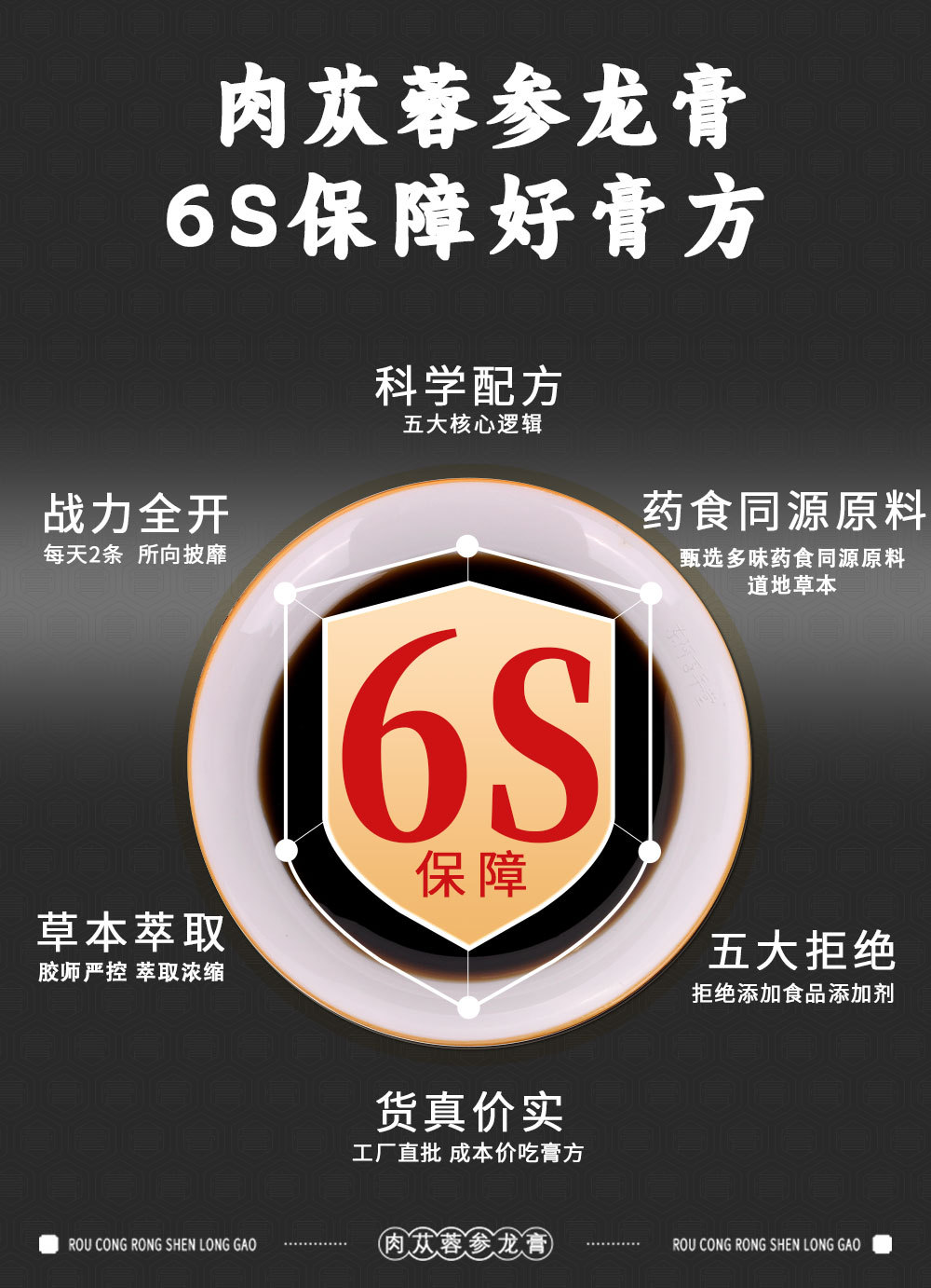 Cistanche & Ginseng Dragon Herbal Paste (Rou Cong Rong Shen Long Gao) — Intangible Heritage Herbal Paste, 60g key features