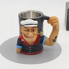 国境を越えた新製品 3DPopeyePowerMug ポパイマンパワーカップホームコーヒーカップ装飾ギフト