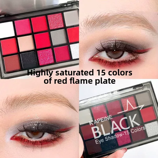 Cross-border K'APEINE Fifteen-Color Scarlet Moon Eyeshadow Palette with Pearlescent Shimmer, Natural Long-Lasting, Easy to Apply