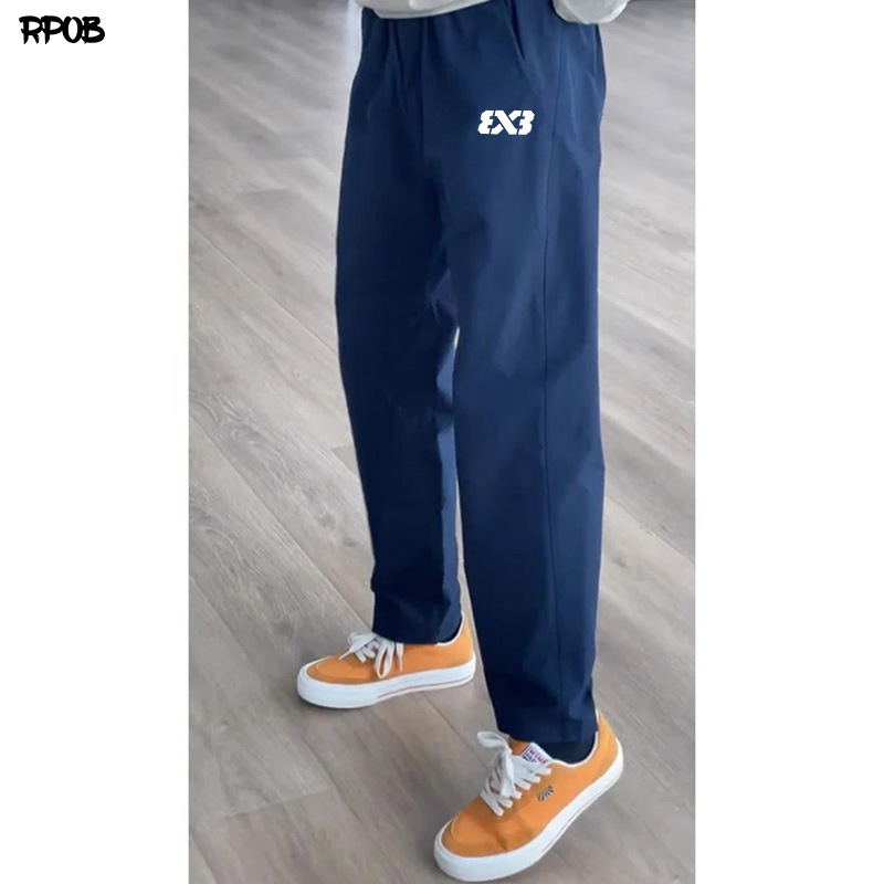3V3 American-Style Woven Cropped Basketball Pants Sports Training Running Quick-Dry Breathable Comfortable Thin Long Pants